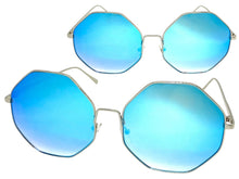 Oversized Exaggerated Vintage Retro Style SUNGLASSES Large Octagon Silver Frame 4150