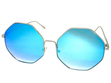 Oversized Exaggerated Vintage Retro Style SUNGLASSES Large Octagon Silver Frame 4150