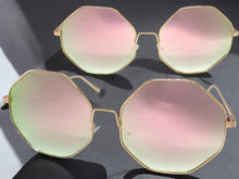 Oversized Exaggerated Vintage Retro Style SUNGLASSES Large Octagon Rose Gold Frame 4150