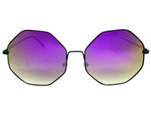 Oversized Exaggerated Vintage Retro Style SUNGLASSES Large Octagon Black Frame 4150