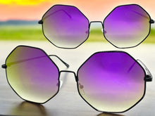Oversized Exaggerated Vintage Retro Style SUNGLASSES Large Octagon Black Frame 4150