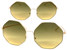 Oversized Exaggerated Vintage Retro Style SUNGLASSES Large Rose Gold Octagon Frame 4150