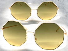 Oversized Exaggerated Vintage Retro Style SUNGLASSES Large Rose Gold Octagon Frame 4150
