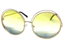 Oversized Exaggerated Vintage Retro Style SUNGLASSES Large Round Gold Frame 3590