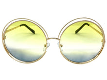 Oversized Exaggerated Vintage Retro Style SUNGLASSES Large Round Gold Frame 3590