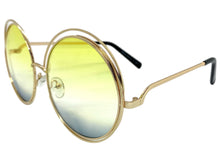 Oversized Exaggerated Vintage Retro Style SUNGLASSES Large Round Gold Frame 3590