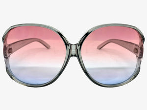 Oversized Exaggerated Vintage Retro Style SUNGLASSES Huge Gray Frame 80007