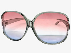 Oversized Exaggerated Vintage Retro Style SUNGLASSES Huge Gray Frame 80007