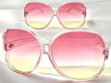Oversized Exaggerated Vintage Retro Style SUNGLASSES Huge Pink Frame 80007