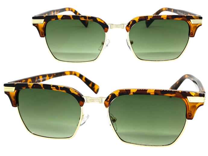 Classic Hardcore Vintage Retro Style SUNGLASSES Tortoise & Gold Frame 27539