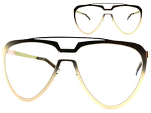 Oversized Modern Retro Aviator Style Clear Lens SUNGLASSES Large Gold Frame 4660
