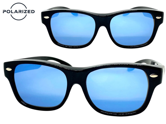 Classic Hardcore Vintage Retro Style Fit Over RX SUNGLASSES Blue Polarized Lens 5026