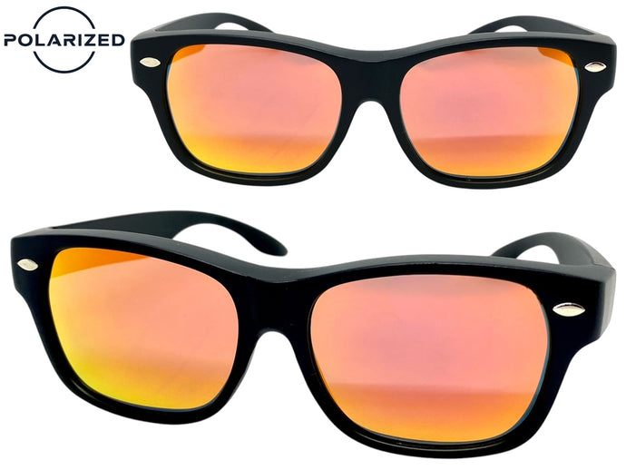 Classic Hardcore Vintage Retro Style Fit Over RX SUNGLASSES Orange Gold Polarized Lens 5026