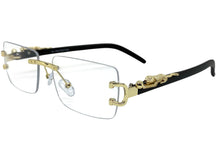 Classy Elegant Modern Luxury Style Clear Lens EYEGLASSES Rimless Gold Frame 27715