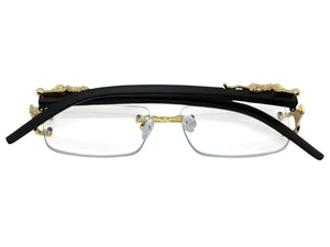 Classy Elegant Modern Luxury Style Clear Lens EYEGLASSES Rimless Gold Frame 27715