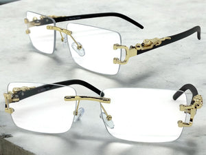 Classy Elegant Modern Luxury Style Clear Lens EYEGLASSES Rimless Gold Frame 27715