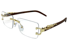 Classy Elegant Modern Luxury Style Clear Lens EYEGLASSES Rimless Gold Frame 27715