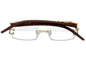 Classy Elegant Modern Luxury Style Clear Lens EYEGLASSES Rimless Gold Frame 27715