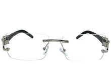 Classy Elegant Modern Luxury Style Clear Lens EYEGLASSES Rimless Silver Frame 27715