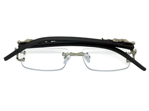 Classy Elegant Modern Luxury Style Clear Lens EYEGLASSES Rimless Silver Frame 27715