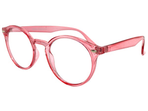 Classic Vintage Retro Style Clear Lens EYEGLASSES Round Pink Frame 1728