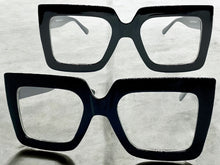 Oversized Classic Vintage Retro Style Clear Lens EYEGLASSES Large Square Black Frame 2058