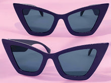 Oversized Vintage Retro Cat Eye Style SUNGLASSES Purple  Frame 2040