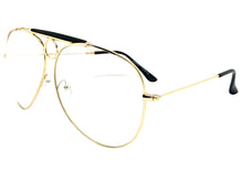 Oversized Vintage Retro Aviator Style Clear Lens SUNGLASSES Gold Frame AB266