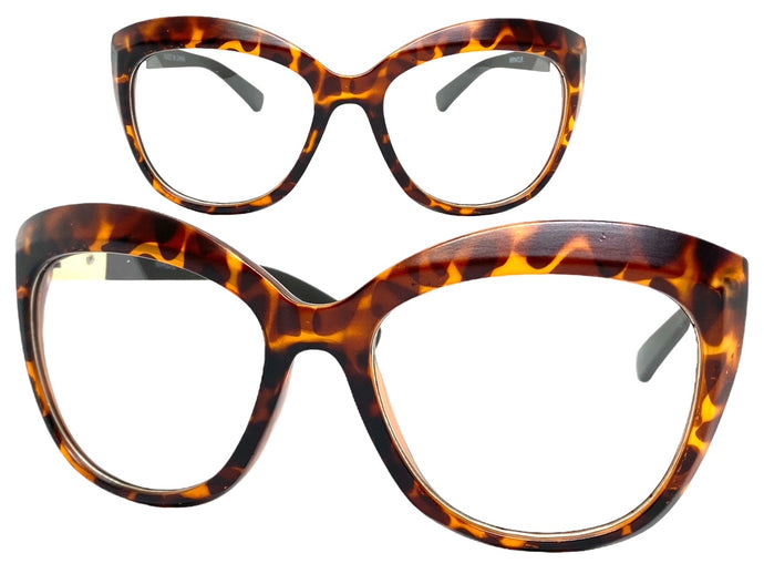Classic Vintage Retro Cat Eye Style Clear Lens EYEGLASSES Tortoise Frame 89004