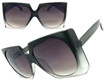 Oversized Vintage Retro Style SUNGLASSES Large Square Gray Frame E1413