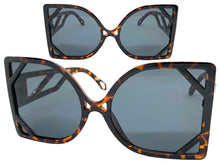 Oversized Vintage Retro Style SUNGLASSES Large Square Tortoise Frame 80080