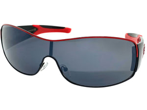 Classic Contemporary Modern Wrap Style SUNGLASSES Sleek Black & Red Frame 3734