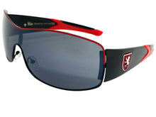 Classic Contemporary Modern Wrap Style SUNGLASSES Sleek Black & Red Frame 3734