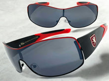 Classic Contemporary Modern Wrap Style SUNGLASSES Sleek Black & Red Frame 3734