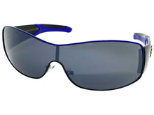 Classic Contemporary Modern Wrap Style SUNGLASSES Sleek Black & Blue Frame 3734