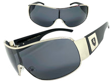 Classic Contemporary Modern Wrap Shield Style SUNGLASSES Sleek Silver Frame 3410