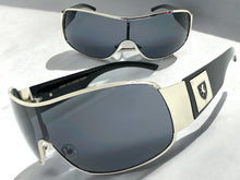 Classic Contemporary Modern Wrap Shield Style SUNGLASSES Sleek Silver Frame 3410