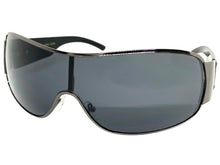 Classic Contemporary Modern Wrap Shield Style SUNGLASSES Sleek Gunmetal Frame 3410