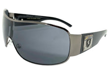 Classic Contemporary Modern Wrap Shield Style SUNGLASSES Sleek Gunmetal Frame 3410