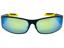 Classic Contemporary Modern Wrap Style SUNGLASSES Sleek Black & Yellow Frame 3727