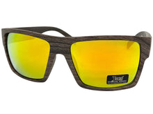 Classic Sporty Hardcore Biker Style LOCS SUNGLASSES Square Wood Print Frame 91189