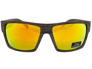 Classic Sporty Hardcore Biker Style LOCS SUNGLASSES Square Wood Print Frame 91189