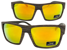 Classic Sporty Hardcore Biker Style LOCS SUNGLASSES Square Wood Print Frame 91189