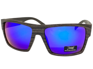 Classic Sporty Hardcore Biker Style LOCS SUNGLASSES Square Wood Print Frame 91189