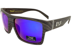 Classic Sporty Hardcore Biker Style LOCS SUNGLASSES Square Wood Print Frame 91189