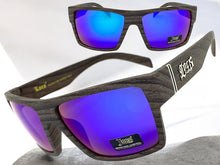 Classic Sporty Hardcore Biker Style LOCS SUNGLASSES Square Wood Print Frame 91189