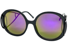 Exaggerated Vintage Retro Hippie Style SUNGLASSES Round Black Frame 7150