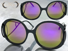 Exaggerated Vintage Retro Hippie Style SUNGLASSES Round Black Frame 7150