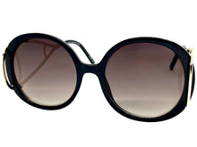 Exaggerated Vintage Retro Hippie Style SUNGLASSES Round Black Frame 7150