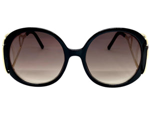 Exaggerated Vintage Retro Hippie Style SUNGLASSES Round Black Frame 7150
